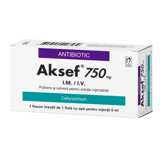 Аксеф 750мг №1фл+р-ль:вода для инъекций 6мл (Цефуроксим)