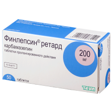 Финлепсин ретард 200мг №50 таб.(карбамазепин) противоэпилептическое ср-во