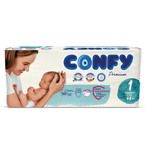 КОНФИ - Подгузники детские Premium Newborn 1 №44 (2-5кг)