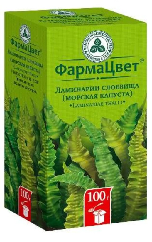 Ламинария слоевища сырье растительное (морская капуста) 100г