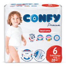 CONFY - Подгузники-трусики детские Premium Extra Large 6 №20 (15+кг)