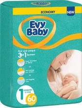 Подгузники Эви Бэби Newborn №1 (60 шт) ЭкономПак