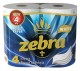 Туалетная бумага Zebra White 4-х слойная №4 рулона