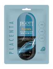 Корея Jigott Маска Плацента тканевая ампульная 27мл, 1шт Placenta Real Ampoule mask