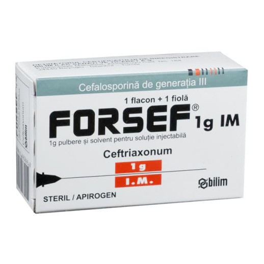 Форсеф 1г + р-ль В/М (Цефтриаксон)