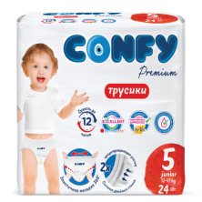 CONFY - Подгузники-трусики детские Premium Junior 5 №24 (12-17кг)