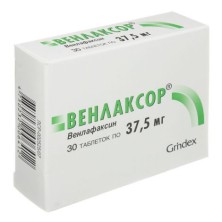Венлаксор 37,5 мг №30 таб.(Венлафаксин)