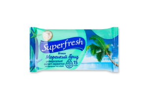 Салфетки влажные СуперФреш №15 Морской Бриз