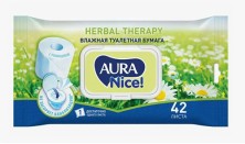 Туалетная бумага AURA Nice влажная Herbal Therapy (42 шт.) c крышкой