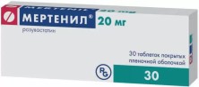Мертенил 20мг №30 таб. (Розувастатин)снижает уровень холестерина
