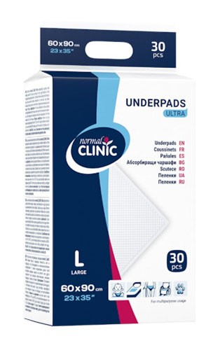 Пеленки НОРМАЛ Клиник ULTRA Эко 60х90см №30 (L-Large)