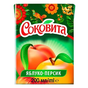 Сок СОКОВИТА Яблоко/персик 0,2л
