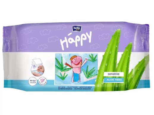 Салфетки влаж.Happy Алоэ вера №56 детские Sensitine