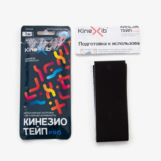 Бинт адгезивный (Кинезио-Тейп) 1м х 5см восстанавливающий нестерильный,усиленной фиксации (черн