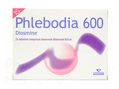 Флебодиа 600мг №15 таб.(диосмин) ангиопротектор
