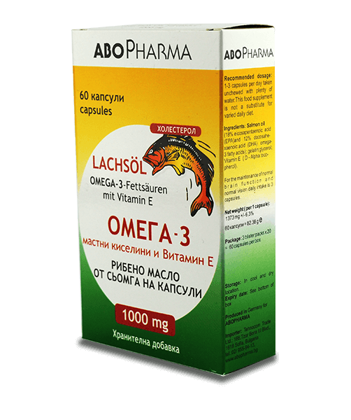 АбоФарма Рыбий жир из Лосося 1000 мг №60 капс. (Омега-3 жирные кислоты и Вит.Е)
