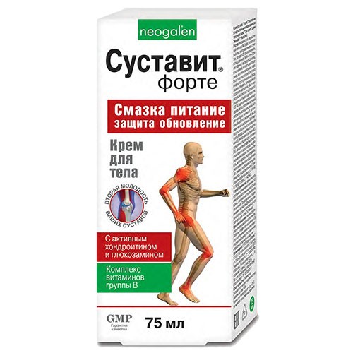 Суставит Форте гель-бальзам при болях в суставах и мыщцах Хондроитин с глюкозамином 75мл