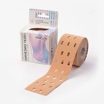 Бинт адгезивный (Кинезио-Тейп) 5м х 5см (ДЛЯ ЛИЦА) перфорированный на хлопковой основе (бежевый)