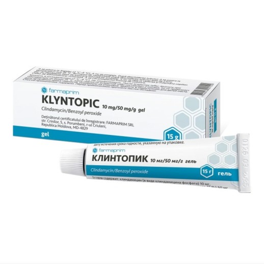 Клинтопик гель 15г (Клиндамицин+Бензоил пероксид) для лечения угрей