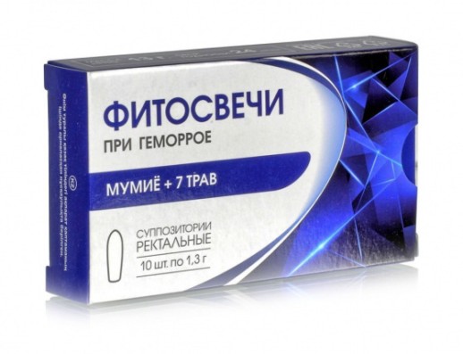 Фитосвечи При геморрое №10 супп. рект. (Мумие + 7 трав )