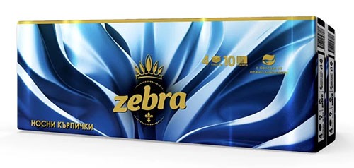 Платочки ZEBRA №9 бумажные 4-х слойные одноразовые
