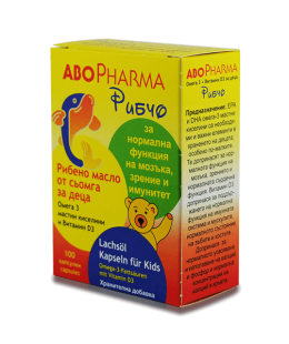 АбоФарма Рыбий жир из Лосося для Детей №100 капс. (Омега-3 жирные кислоты и Вит.D3)