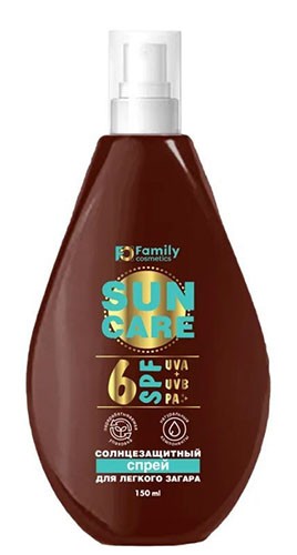 Солнце FAMILY COSMETICS Спрей для легкого загара SPF 6 150мл