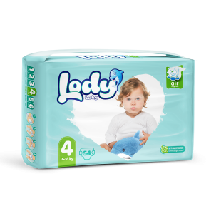 Подгузники LODY AIR Maxi 4 №54 (7-18кг) JUMBO PACK