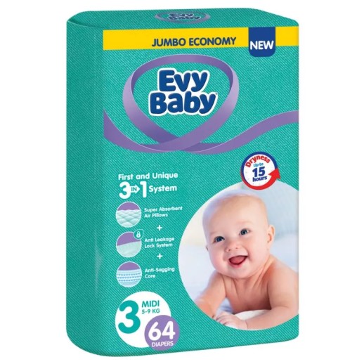 Подгузники Эви Бэби Джамбо №3 (64 шт) Миди