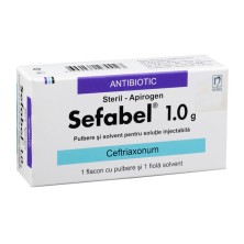 Сефабел 1г порошок для приг.р-ра для в/м введения + р-ль 3,5мл (Цефтриаксон)