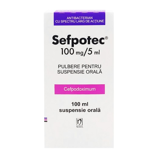 Сефпотек 100мг/5 мл 100мл порошок д/пригот. сусп.(Цефподоксим)