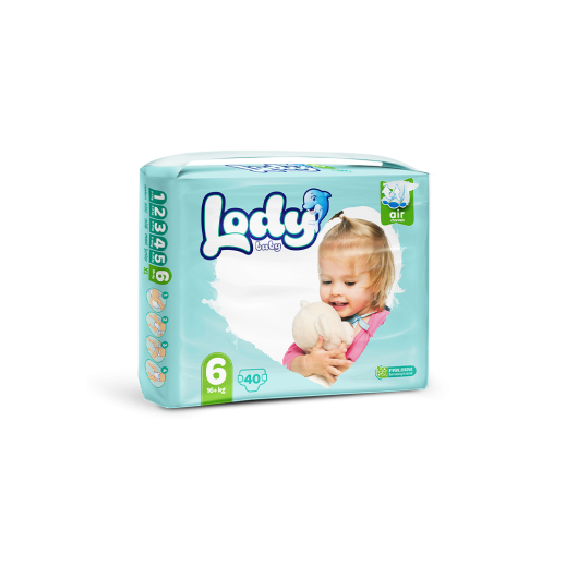 Подгузники LODY AIR XL 6 №40 (16+кг) JUMBO PACK