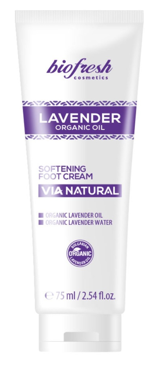 BIOFRESH - VIA NATURAL Крем для ног Смягчяющий с Маслом Лаванды и Лавандовой Водой 75мл