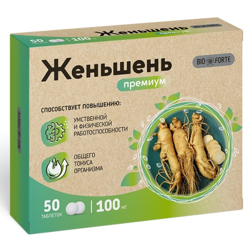 Женьшень Премиум+Витамин С №50 таб. БАД