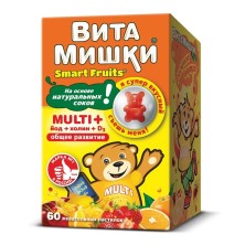 ВитаМишки Multi+ Йод+Холин+D3 №60 жеват.пастилок для детей с 3-х лет