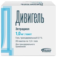 Дивигель 1г №28 пакетов гель наружный (Эстрадиол) противоклимактерическое эстрогенное ср-во