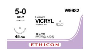 Викрил 5-0 RB-2 с иглой 13мм 1/2с W9982 (0,45м)