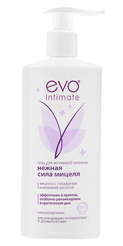 Гель для интимной гигиены EVO Intimate Нежная сила мицелл с Глицерином и Молочной кислотой 250мл