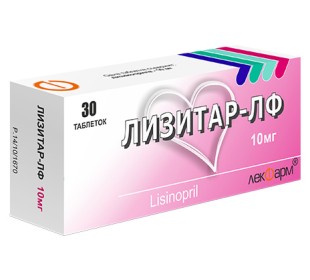 Лизитар-ЛФ 10мг №30 таб. (Лизиноприл)