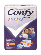CONFY - Трусики впитывающие для взрослых Premium Adult №22 (размер-XL) талия: 120-170 см 6 кап.