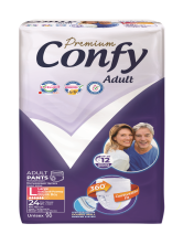 CONFY - Трусики впитывающие для взрослых Premium Adult №24 (размер-L) талия: 100-150 см 6 кап.
