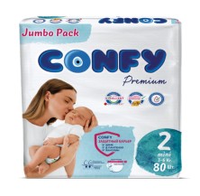 КОНФИ - Подгузники детские Premium Mini 2 №80 (3-6кг)