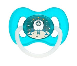 CANPOL - Пустышка латексная А круглая Space светится в темноте