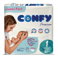 КОНФИ - Подгузники детские Premium Newborn 1 №80 (2-5кг)