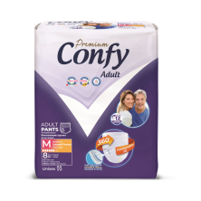 CONFY - Трусики впитывающие для взрослых Premium Adult №8 (размер-M) талия: 85-125 см 6 кап.