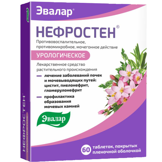 Нефростен 0,25г №60табл п/о (Диуретическое ср-во растит. происхожд.)