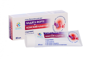 Natura Medica Бадяга форте и Конский каштан гель-бальзам от синяков и ушибов 85мл