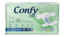 КОНФИ - Подгузники для взрослых Adult №30 (размер-M) талия: 85-125 см 6 капель