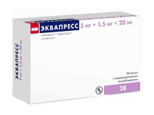 Эквапресс 20мг/5мг/1,5мг №28 капс. с модиф.высвобождением (Лизиноприл+Амлодипин+ Индапамид)