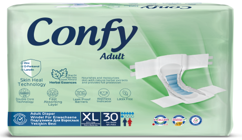КОНФИ - Подгузники для взрослых Adult №30 (размер-XL) талия: 120-170 см 6 капель
